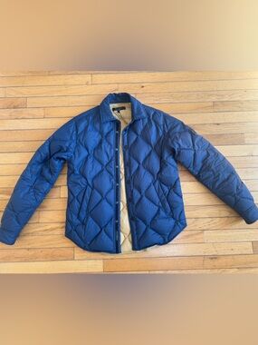 rag & bone Blue Quilted Puffer Jacket with Tan Lining